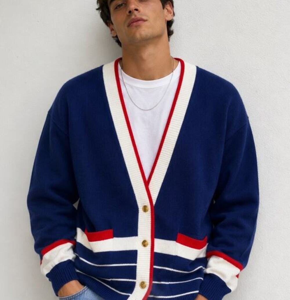 Vintage Patriotic Americana Cardigan Sz Large 4th Of July